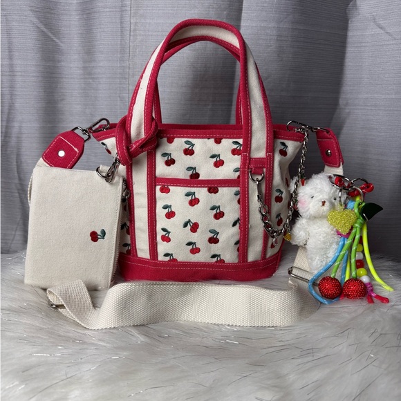 Madden Girl Handbags - MADDEN GIRL cherry canvas mini tote bag